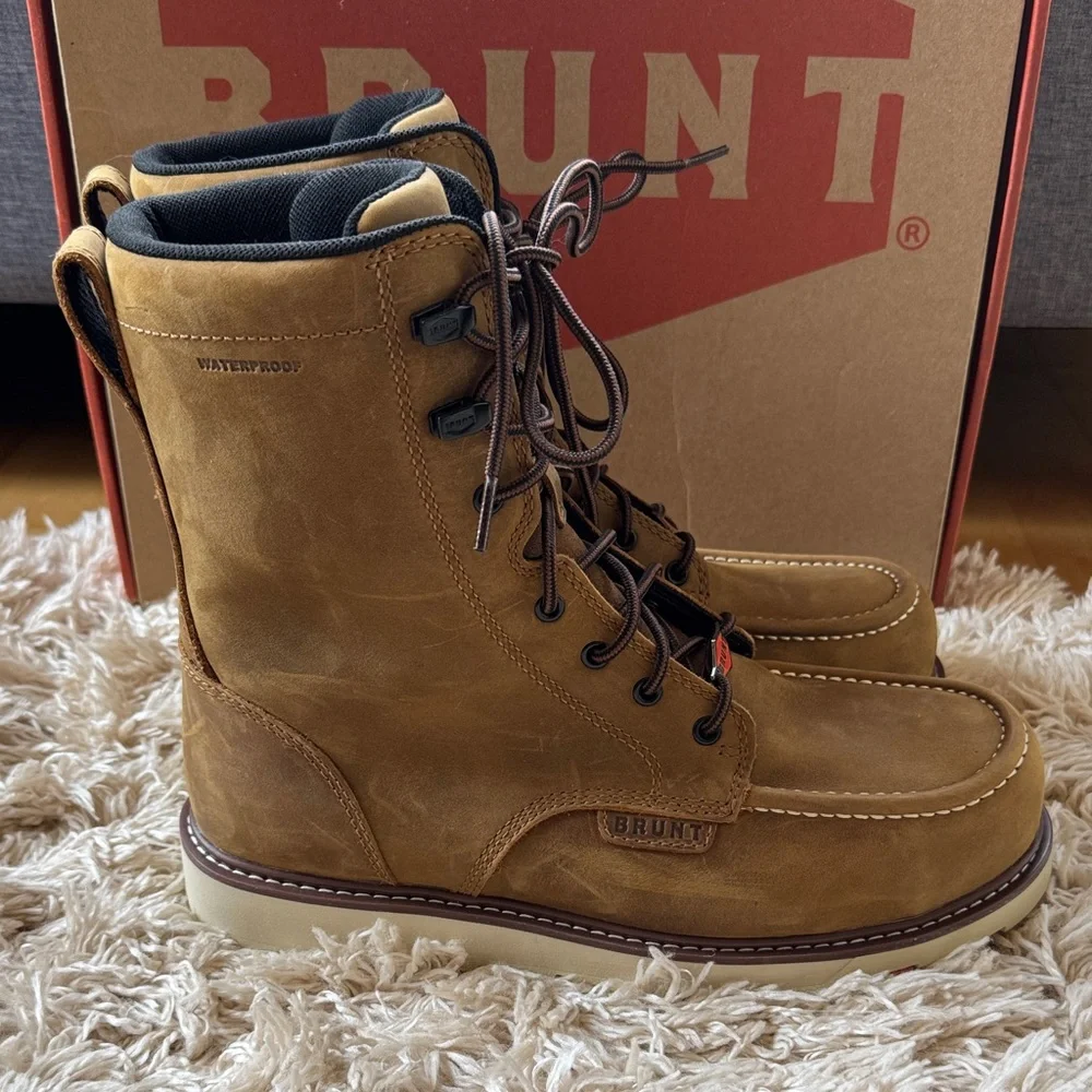 NWOT Brunt Men's The Marin 8” Waterproof (Comp toe) Brown Work Boots 10.5 - Picture 8 of 16